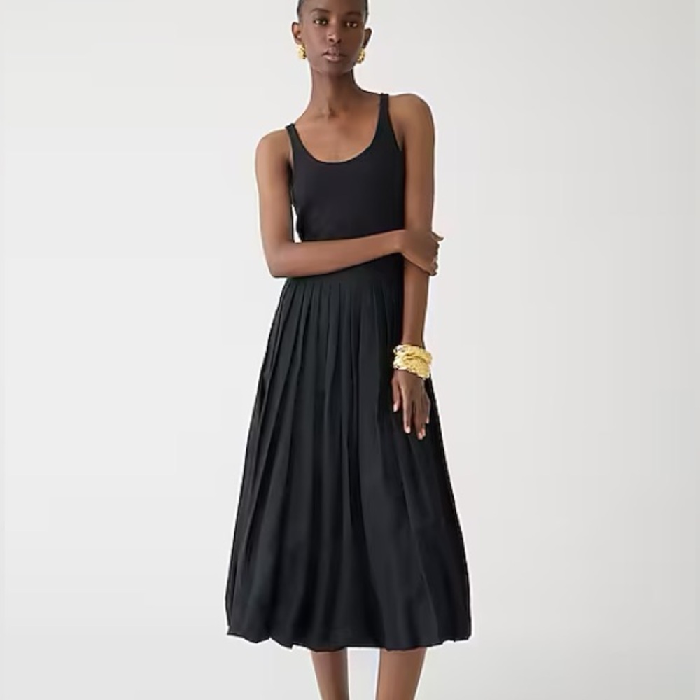 J. Crew Fitted tank dress with poplin bubble skirt